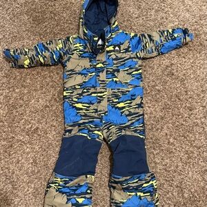 Burton Kids Snowsuit in Navy with Khaki & Neon Yellow Accents